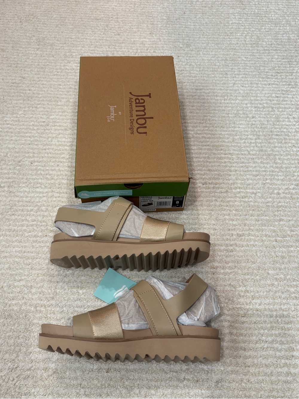 NWT Jambu Georgia Sandal 8 Light Tan